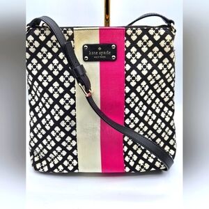 KATE SPADE Crossbody ♠️ Spade Logo Black White Pink Canvas